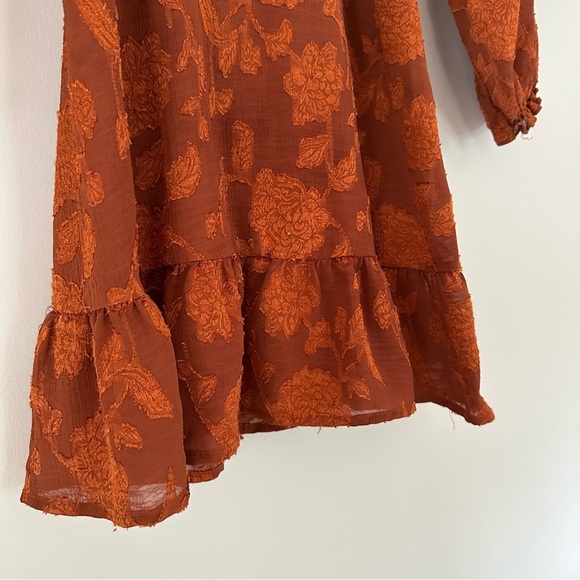 Gauze Floral Patterned Boho 3/4 Sleeve Mini Dress Girls - Picture 4 of 12